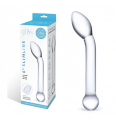 Прозрачный стеклянный фаллос для точки G Slimline G-Spot - 20 см.