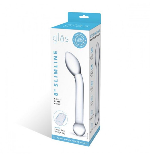 Прозрачный стеклянный фаллос для точки G Slimline G-Spot - 20 см.