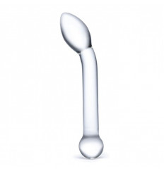 Прозрачный стеклянный фаллос для точки G Slimline G-Spot - 20 см.