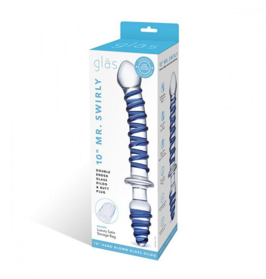 Двусторонний фаллоимитатор с анальной пробкой Mr. Swirly Dildo Butt Plug - 25 см. Двусторонний фаллоимитатор с анальной пробкой Mr. Swirly Dildo Butt Plug - 25 см.