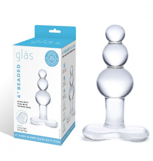 Прозрачная анальная пробка-елочка с 3 шариками Butt Plug with Tapere Base - 11 см. Прозрачная анальная пробка-елочка с 3 шариками Butt Plug with Tapere Base - 11 см.