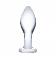 Прозрачная округлая анальная пробка Classic Glass Butt Plug - 10 см.