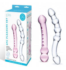 Набор из 2 стеклянных двухголовых фаллоимитаторов