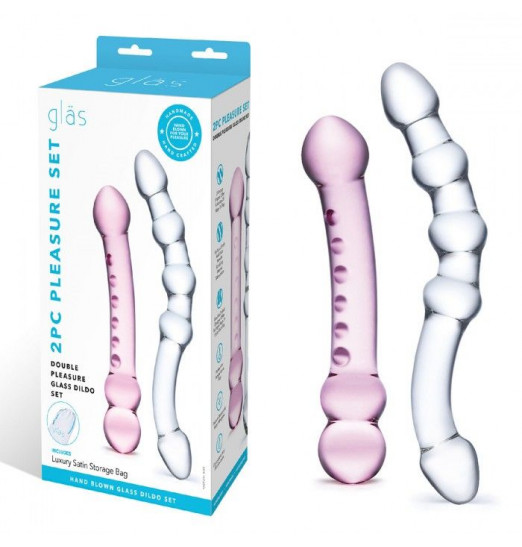 Набор из 2 стеклянных двухголовых фаллоимитаторов Набор из 2 стеклянных двухголовых фаллоимитаторов