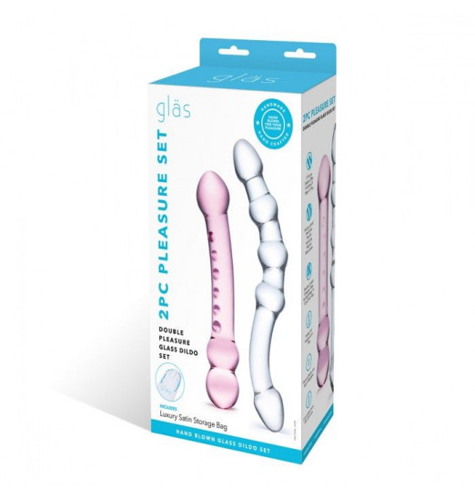 Набор из 2 стеклянных двухголовых фаллоимитаторов Набор из 2 стеклянных двухголовых фаллоимитаторов