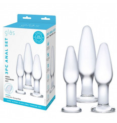 Набор из 3 стеклянных анальных пробок разного размера