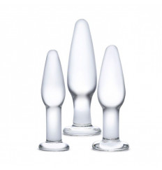 Набор из 3 стеклянных анальных пробок разного размера