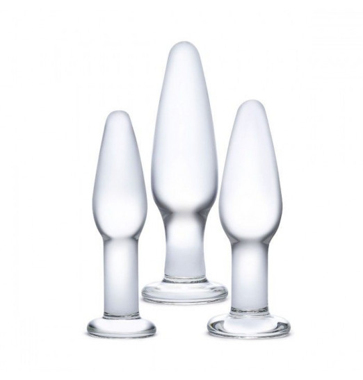 Набор из 3 стеклянных анальных пробок разного размера