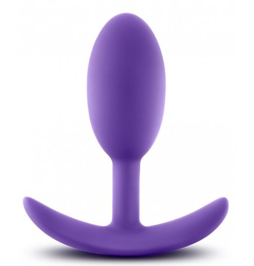 Фиолетовая анальная пробка Wearable Vibra Slim Plug Medium - 10,1 см.