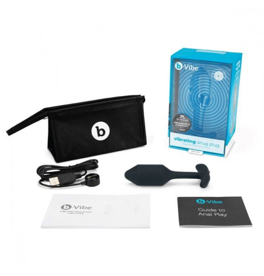 Чёрная пробка для ношения с вибрацией Snug Plug 2 - 11,4 см.