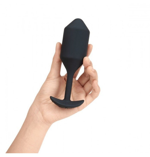 Черная пробка для ношения с вибрацией Snug Plug 4 - 14 см.