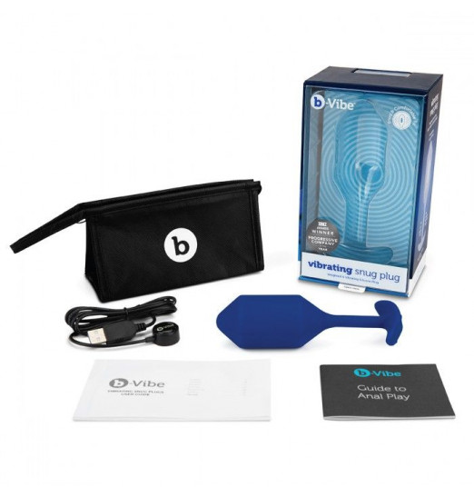 Синяя пробка для ношения с вибрацией Snug Plug 4 - 14 см. Синяя пробка для ношения с вибрацией Snug Plug 4 - 14 см.