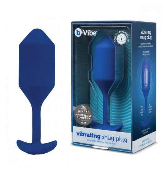 Синяя пробка для ношения с вибрацией Snug Plug 4 - 14 см. Синяя пробка для ношения с вибрацией Snug Plug 4 - 14 см.