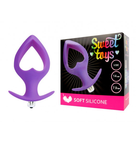 Фиолетовая анальная вибровтулка в форме сердечка - 14 см. Фиолетовая анальная вибровтулка в форме сердечка - 14 см.