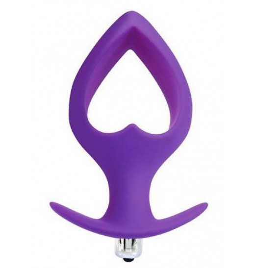 Фиолетовая анальная вибровтулка в форме сердечка - 14 см. Фиолетовая анальная вибровтулка в форме сердечка - 14 см.