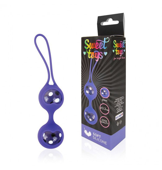 Вагинальные стеклянные шарики в фиолетовой силиконовой оболочке