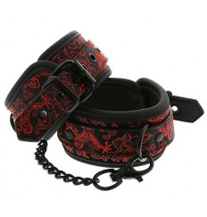 Черно-красные оковы с цепочкой ANKLE CUFFS