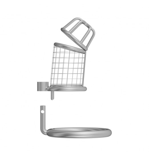 Серебристый мужской пояс верности на замочке