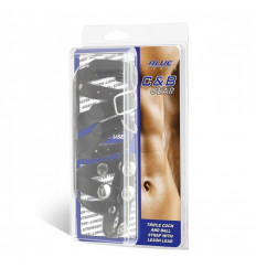 Комбинированный ремень на пенис с 3 кольцами и разделителем мошонки