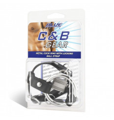 Металлическое кольцо на пенис на ремешке с замочком