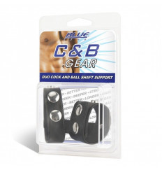 Двойной поддерживаюший ремень для пениса с заклепками