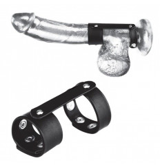 Двойной поддерживаюший ремень для пениса с заклепками