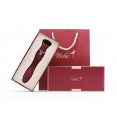 Бордовый вибратор с screen-touch управлением MIRACLE CHANCE - 21 см.