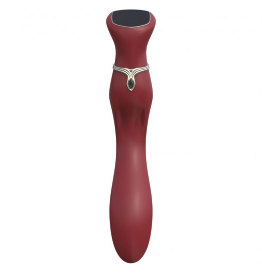 Бордовый вибратор с screen-touch управлением MIRACLE CHANCE - 21 см.