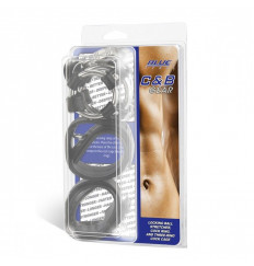 Комплект для мошонки и члена с 2 кольцами с замочками