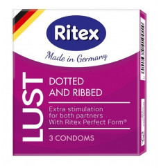 Рифленые презервативы RITEX LUST с пупырышками - 3 шт.