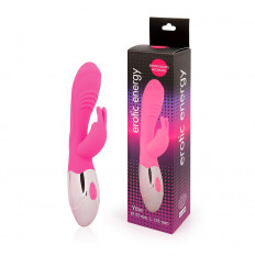 Розовый вибромассажер с клиторальным зайчиком