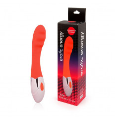 Красный ребристый вибромассажер с 10 режимами вибрации