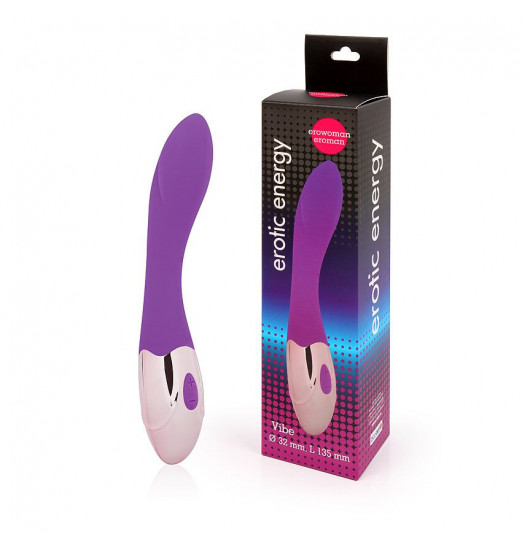 Фиолетовый изогнутый вибромассажер с 10 режимами вибрации