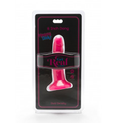 Розовый гладкий фаллоимитатор на присоске Happy Dicks Dong 6 inch - 15,2 см.