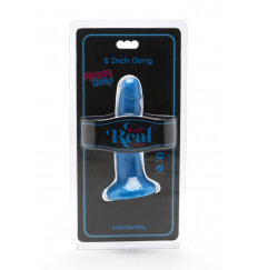 Голубой гладкий фаллоимитатор на присоске Happy Dicks Dong 6 inch - 15,2 см.