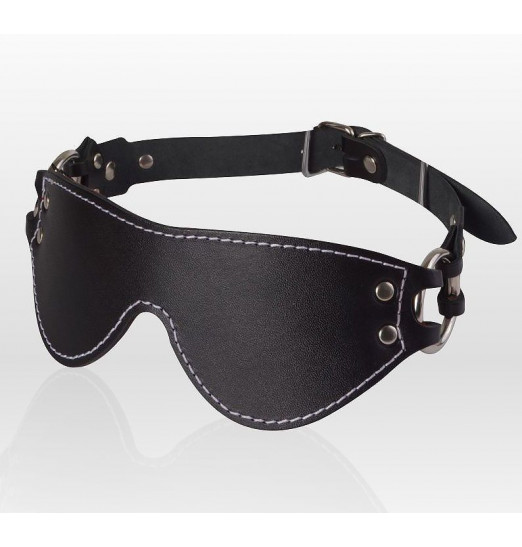 Маска из натуральной кожи с контрастной строчкой по краю Маска из натуральной кожи с контрастной строчкой по краю