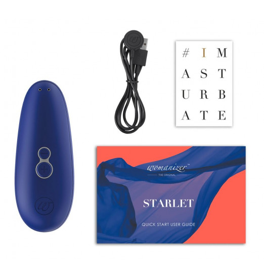 Синий бесконтактный клиторальный стимулятор Womanizer Starlet 2