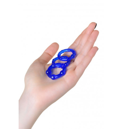 Набор из 3 синих силиконовых эрекционных колец разного размера