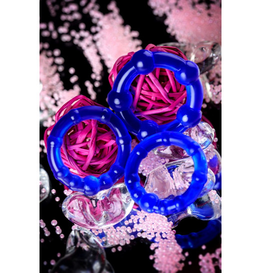 Набор из 3 синих силиконовых эрекционных колец разного размера