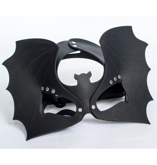 Черная кожаная маска на глаза  Летучая мышь