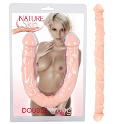 Телесный двусторонний реалистичный фаллоимитатор Double Dong - 45,8 см.