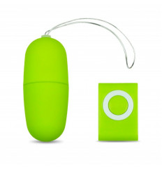 Салатовое виброяйцо с пультом управления - 7 см.
