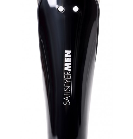 Чёрный нереалистичный мастурбатор с вибрацией Satisfyer Men Wand