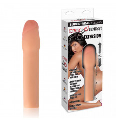 Телесная реалистичная насадка для увеличения члена - 20 см.