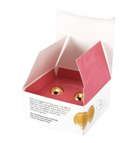 Вагинальные шарики 24К GOLD PLATED PLEASURE BALLS с золотым покрытием