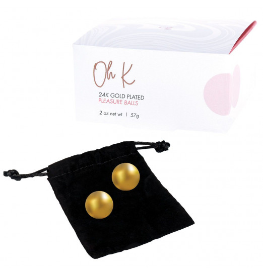 Вагинальные шарики 24К GOLD PLATED PLEASURE BALLS с золотым покрытием