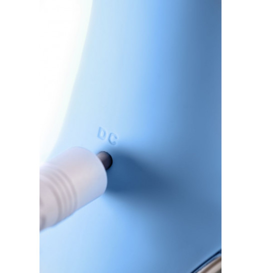 Голубой силиконовый вибратор с электростимуляцией GALVANI VIBE - 21 см.