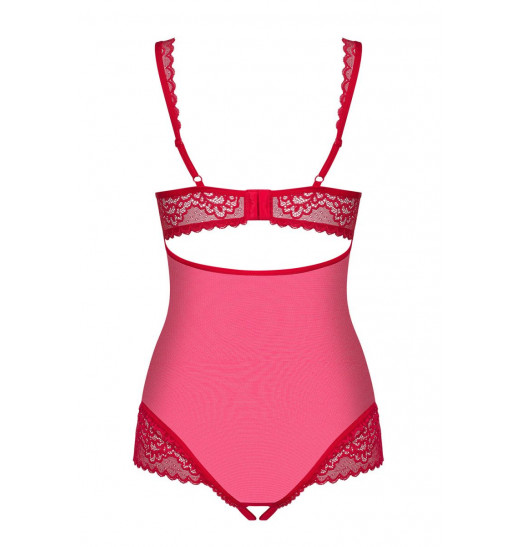 Оригинальное кружевное боди с интимным доступом Rougebelle