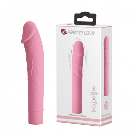 Нежно-розовый вибратор Vic с выделенными венками - 15,5 см. Нежно-розовый вибратор Vic с выделенными венками - 15,5 см.
