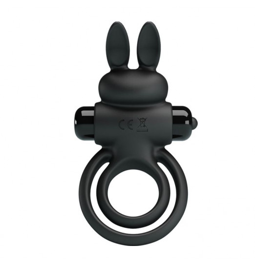 Черное эрекционное кольцо с вибростимуляцией клитора Vibrant Penis Ring III